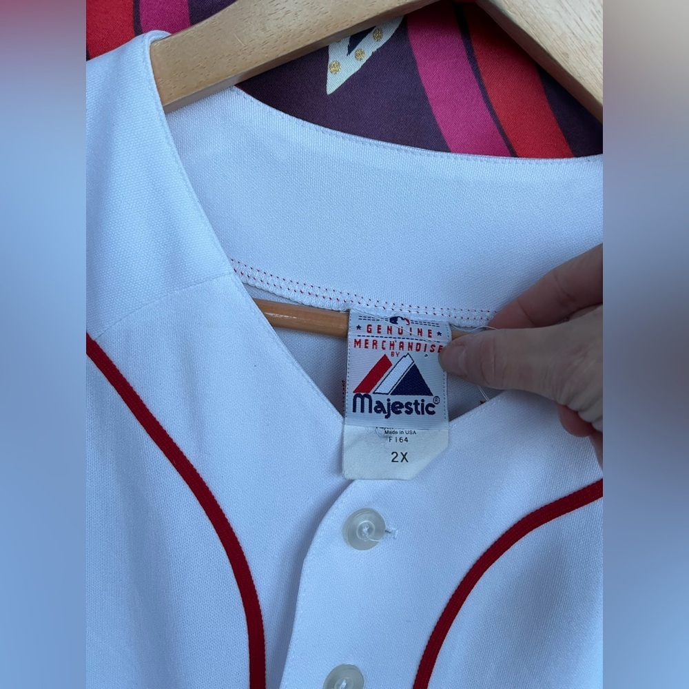 Vintage Majestic Boston Red Sox Keith Foulke 29 White Jersey Button Rare MLB USA - Picture 3 of 14